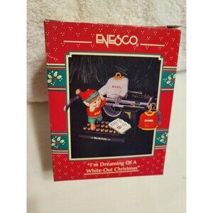 1993 Enesco  Christmas Hanging Ornamen "I'm Dreaming Of A White - Out Christmas